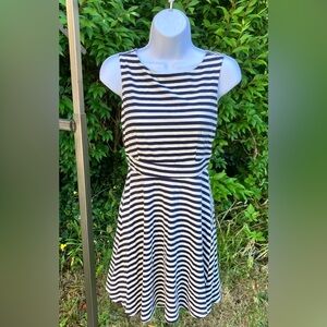 Lovely Girl Striped Black and White Midi Dress Size S